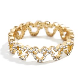 BaubleBar Disney's Mickey Mouse Outline 18K Gold-Plated Sterling Silver Ring - Pavé - Size 7