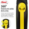 FLEXI Automatic Leash, Small (5m), Negro/Amarillo Reflejante