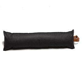 Classic Home Store Draught Excluder Denim Cotton Window Door Draft Stopper With Leatherette Handle 2ft 6" (Black)