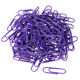 Tupalizy 28mm Small Colored Plastic Coated Paperclips Metal Bookmark Memo Note Paper Clip Clamps for File Document Organizing and Home Office School Supplies, 100PCS (Purple)
