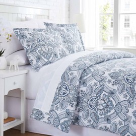 Southshore Fine Living, Inc. Enchantment Collection - Oversized Comforter Twin Bedding Set Down Alternative All-Season, Reversible Bedspread 2-Piece with Matching sham, XL/Twin Comforter Set, Blue