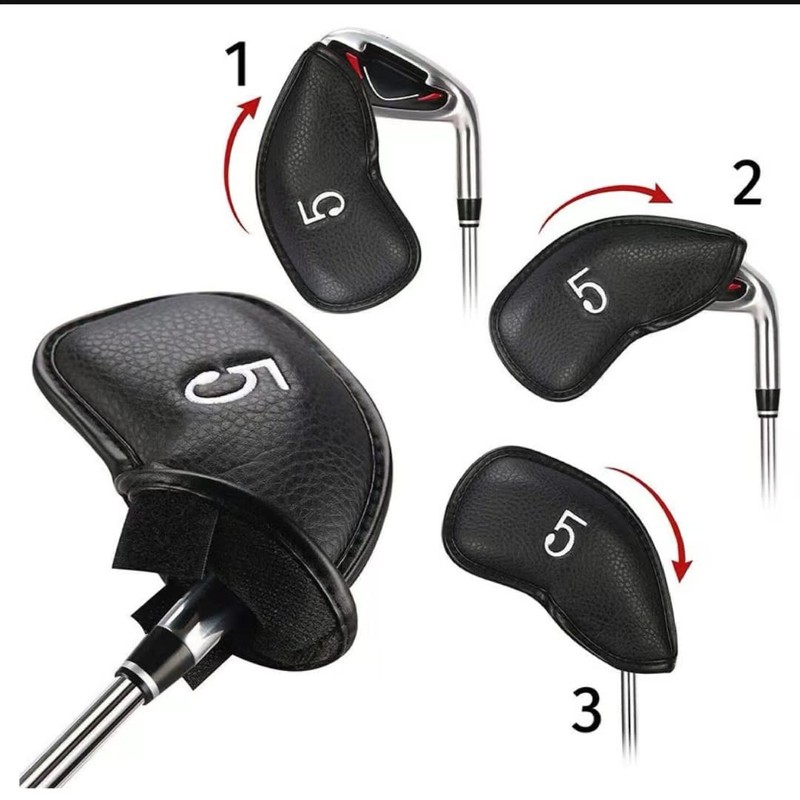 Leather Golf Headcovers Irons Set 12 Pcs Club Iron Head