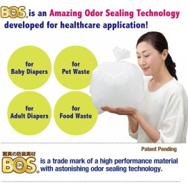 BOS X-LARGE Amazing Odor Sealing Disposable Bags for Diapers, Pet Waste, & Food