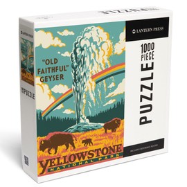 Yellowstone National Park, Wyoming, Explorer Series, Old Faithful Geyser (1000 Piece Puzzle, Challenging Jigsaw Puzzle for Adults, Made in USA)