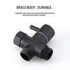 3-Way Solid Brass black Shower Arm Diverter Valve G1/2 Thread