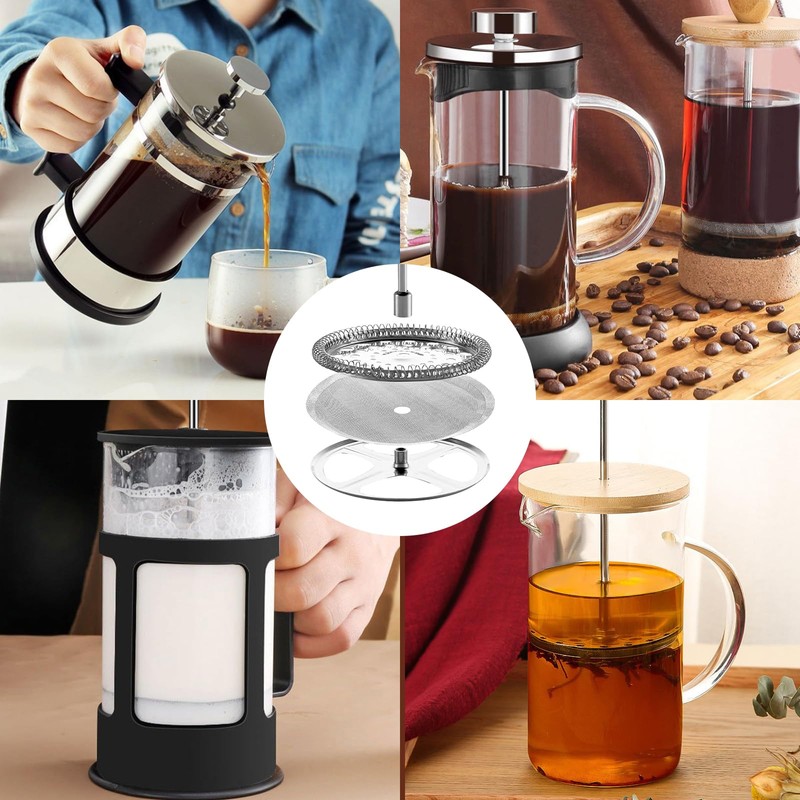 Pack of 8 French Press Replacement Filter Strainer, Coffee Press