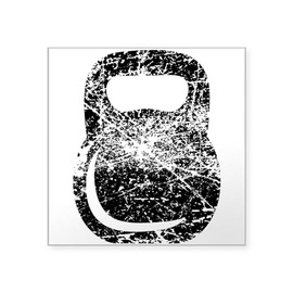 CafePress Distressed Kettlebell Sticker Square Bumper Sticker Car Decal