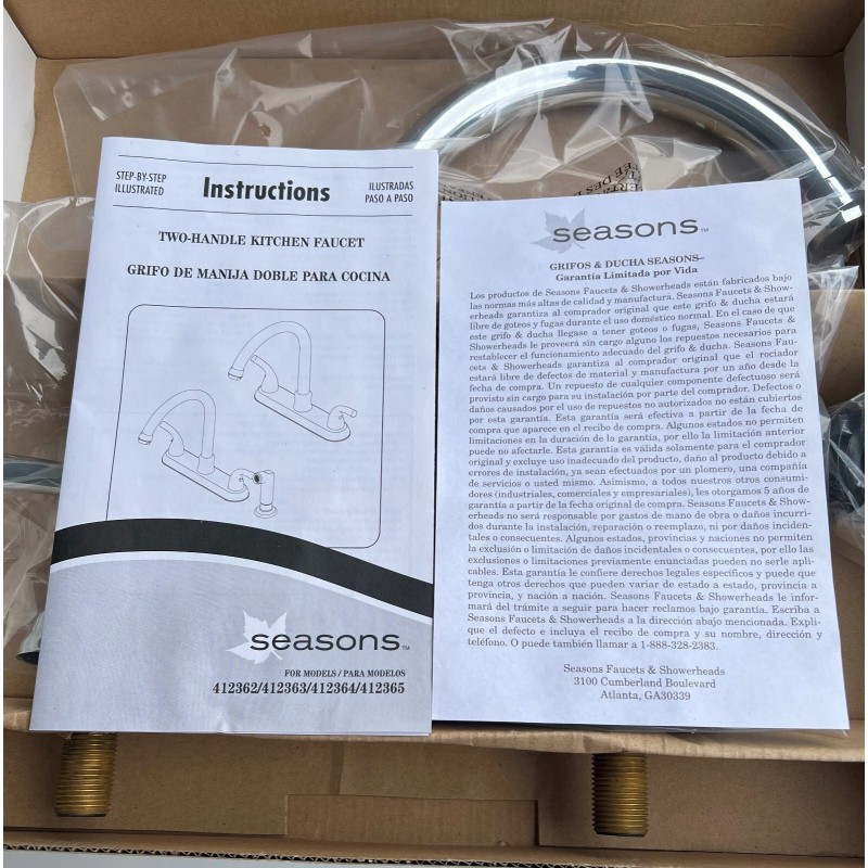 Seasons 412364 Anchor Point Two Handle Kitchen Faucet Polished Chrome