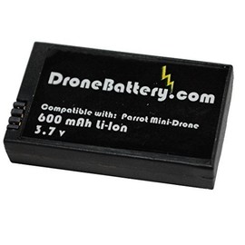 Parrot Mini Drone Battery Upgrade 600 mAh - Uses original mini-drone charger by DroneBattery.com