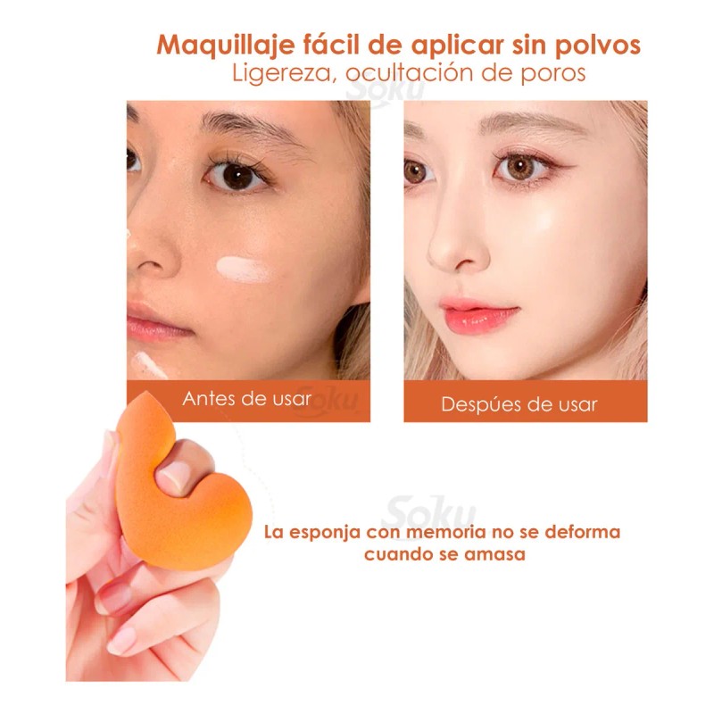Soku Base Para Esponja Maquillaje Puff Cosmetico Humedo Seco