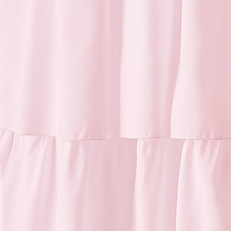 Flounced Ruffle Rod Pocket Curtain Panel, 95 inch, Pink, 1