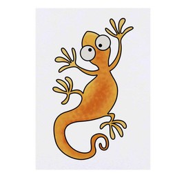 'Orange Lizard' Temporary Tattoo - Water Resistant, Skin-Safe, Non-Toxic Transfer (TO00039188)