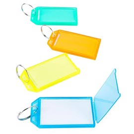 Office Central Plastic Key Tags (Pack of 4), 6.7 cm x 3.5 cm Size, Assorted