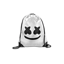 FAYET Cool DJ Marshmello Backpack 13.39" x 16.54" Face Print Drawstring Travel Outdoor Shoulder Bag