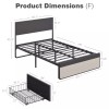Jojoka Full Queen Size Bed Frame with Upholstered Headboard and