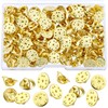 Brass Clutch Badge Insignia Clutches Pin Backs Replacement (Gold, 50