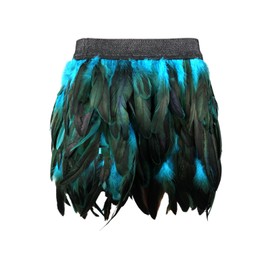 GADITIEK Azure Blue Feather Skirt, Peacock Costume Women, Fancy Dress Costumes, Women's Carnival Costume, Parrot Costume Women, azure blue