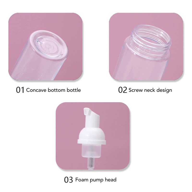 20 Piezas Botella con Bomba de Espuma de 50ml, Botellas