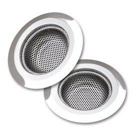 Lynnado 2 Pcs Sink Strainer for Most Kitchen Sink Drain Basket, Upgraded Kitchen Sink Strainer (Outer Diameter 4.5 Inch),Kitchen Sink Drain Basket. Stainless Steel Bright Chrome