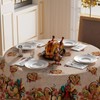 XCHI Turkey Thankful Maple Leaves Pumpkin Thanksgiving Fall Tablecloth Round