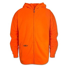 Arborwear Tech Double Thick Mens Zip Up Hoodies - Heavy Duty Zipper Hoodies For Men With Snap Collar and Gusseted Arms, Safety Orange - 3X-Large