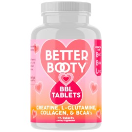 Angry Supplements Better Booty BBL Tablets Creatine BCAA's Women Perfect Peach Glute Builder 45ct