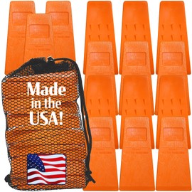 Cold Creek Loggers - Made in The USA! - 5.5" Orange Spiked Tree Wedges for Tree Cutting Falling, Bucking, Felling Wedges Chainsaw Loggers Supplies- Set of 15