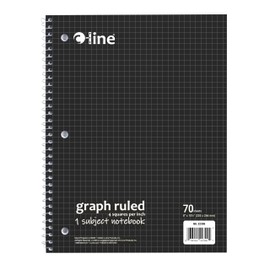 C-Line 1-Subject Notebook, Graph Ruled,4 x 4, Black (22300)