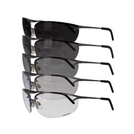 TITUS G99 Premium Wrap Around Metal Frame Z87+ Safety Glasses w/Side Shield Motorcycle Shooting DOT ANSI CE Approved Eyewear (Brushed Nickel Frame, Photochromatic Z87+ Lenses & Fitted Hard Case)