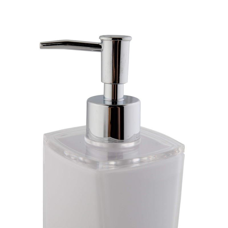 axentia Graz Soap Dispenser, Plastic, White, Approx. 7.3 x 17.5