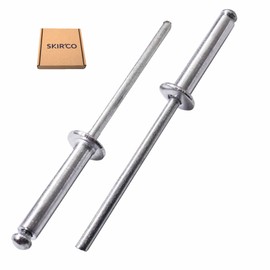 SKIR'CO Pack of 50 Aluminium Blind Rivets 4.0 x 24 mm Steel Mandrel Pop Rivets Dome Head DIN 7337 Rivets