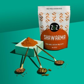 Shawarma by Z&Z | Classic Blend of Middle Eastern Spices | Beef & Chicken Shawarma Seasoning | Shawarma Spice Mix (Cumin, Paprika, Coriander, Garlic, Onion, Ginger, Salt, Pepper, & Cardamom), 8 Oz