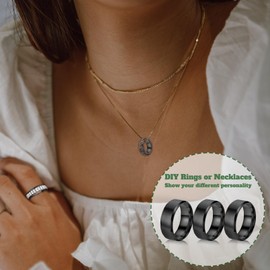 18PCS Stainless Steel Blank Core Ring 8mm Plain Inlay Finger Rings Round Solid Metal Band Size 6/7/8/9/10/11 Comfort Simple Brushed Matte Polished Silver Wedding Ring for DIY Jewelry Making (B2)