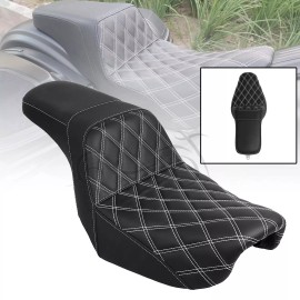 Unbranded 2-Up Driver Rear Seat Cushion Fit for Harley Dyna Switchback FLD Fat Street Bob