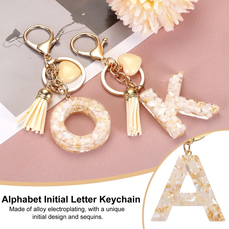 [PATIKIL] Alphabet Initial Letter Key Chain Resin Cute Key Chain