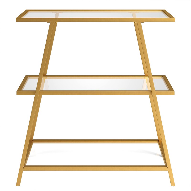 Yair 36'' Tall Rectangular Bookcase in Brass