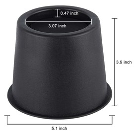 BTSD-home Round Bed Risers 4 inch Heavy Duty Furniture Risers Table Chair Risers Lift up to 10000 Pounds Rise up 3.5 inch Set of 4 Pieces (Black)