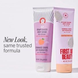 First Aid Beauty - KP Bump Eraser Body Scrub, Keratosis Pilaris Exfoliator with Glycolic and Lactic acids, Helps Reduce Chicken Skin Bumps, Safe for Sensitive Skin