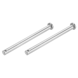 sourcing map 2Pcs 8mmx100mm Single Hole Clevis Pins, 304 Stainless Steel Flat Head Single Hole Clevis Pins for Mechanics Repair, Furniture Installation, Industrial Equipment, DIY (Silver)