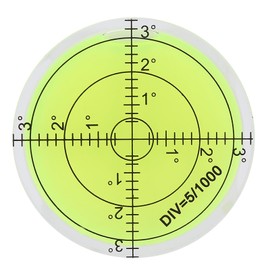 Round Level with 60 mm Diameter and Crystal Clear Scale, Easy Direction Detection, Diameter Measuring Tool for Scale Calibration