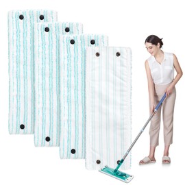 Set of 4 Mop Covers for Leifheit Clean Twist M Micro Duo Mop Cover Clean Floor Mop Replacement Cover Set, 42 x 15.5 cm Replacement Accessories for Leifheit Floor Mop Cover, Mop Cloth Cover for All