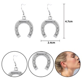 XNFUOE Lucky Horseshoe Earrings Horseshoe Drop Dangle Stud Earrings U Shaped Earrings Animal Jewellery Gifts for Women Teens Girls
