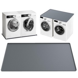Silicone Washing Machine Drain Pan, 54"x27.5" 0.79" Raised Edge Mat, Gray