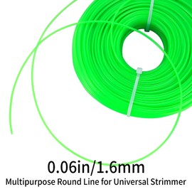 Pack of 2 1.6 mm trimmer line, total 200 m nylon mowing line, brush cutter thread, trimmer line for grass trimmer replacement thread, trimmer line for park, garden, yard, grass, weeds, blue, green,