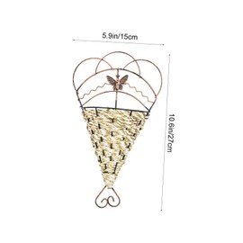 MERRYHAPY 2pcs Sturdy Iron Hanging Flower Storage Baskets Elegant Wall Decoration for Plant Arrangement Durable Flower Container for Greenery and Home Decor