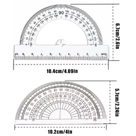 SULIUDAJI 3 Pcs Plastic Protractor Goniometer 180 Degree