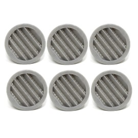 2.5" Round Plastic Louver Soffit Air Vent Reptile Screen Grille Cover (6, Grey)