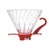 HARIO V60 Glass Coffee Dripper, Red, Size 2
