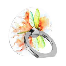 yicomon Cell Phone Ring Holder Grip, Cute Green Orange Dragonfly Finger Ring Stand 360 Degree Rotation Universal Cell Phone Back Hand Grip Finger Ring Kickstand