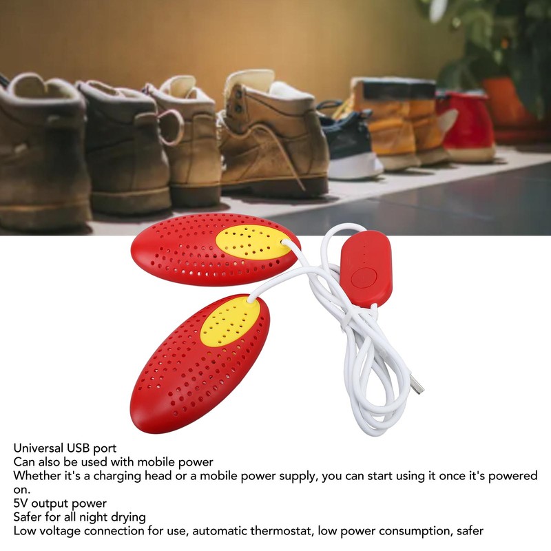 Shoe Dryer Red with Timer Ceramic Heater Deodorizing Function Fast
